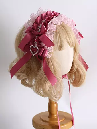 BABY レースフリルリボンヘッドドレス ピンク 商品詳細ページ