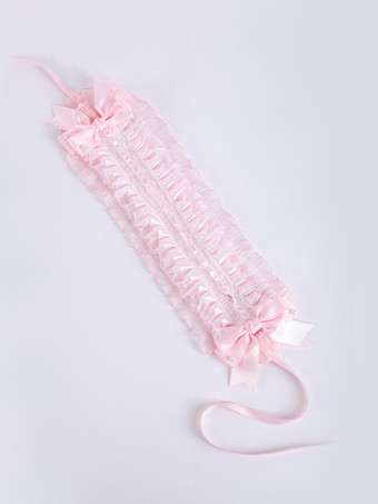 ウェディングドレス ロリータ アクセサリー ピンク リボン フリル ヘッドウェア レース ヘッドバンド ヘッドドレス