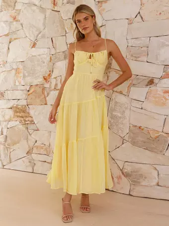 princess polly baby blue dress PRETTYGARDEN Womens Summer Puff Short Sleeve Maxi Dress Square Neck Sm main image 1