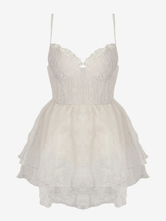 ワンピース スイート ロリータ 水着 アプリコット フリル ノースリーブ ドレス