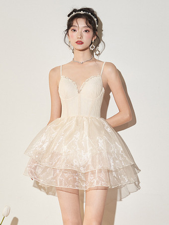 アプリコットワンピース スイート ロリータ 水着 アプリコット フリル ノースリーブ ドレス