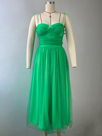 2025年の誕生日パーティーにぴったりな、スイートハートネックラインのチュールAラインミディ丈スリップドレス