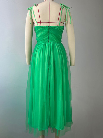 2025年の誕生日パーティーにぴったりな、スイートハートネックラインのチュールAラインミディ丈スリップドレス