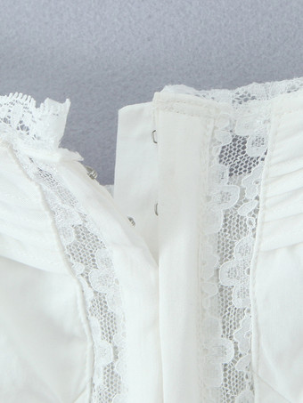 Weißes Minikleid mit Spitzenbesatz und geraffter Rückseite 2025