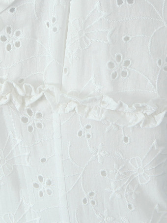 レーストリムのフレアミニドレス（Vネック、シャーリングバック）2025