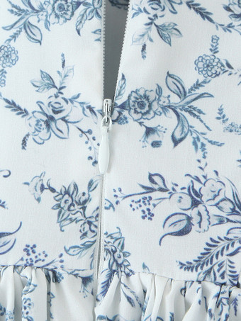 2025年のパーティーにぴったりな花柄ストラップレスフレアミディドレス