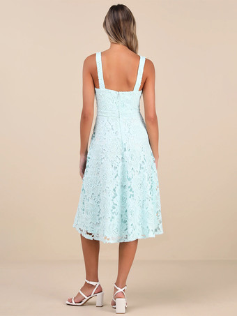 2026年夏向けノースリーブレースAラインミディドレス