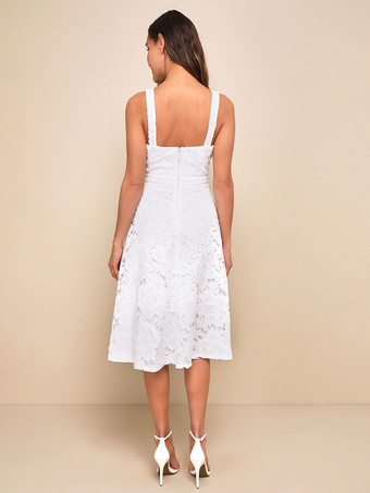 2026年夏向けノースリーブレースAラインミディドレス