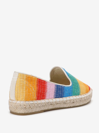 レディースフラットローファー カラフルラウンドトゥ スリッポンローファーシューズ