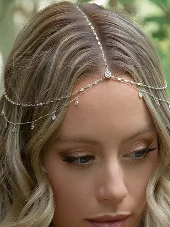 Cerchietto Per Capelli Da Sposa Con Strass E Rami Flessibili, Copricapo Con Forcine Per Matrimonio E Feste, Elegante E Leggero