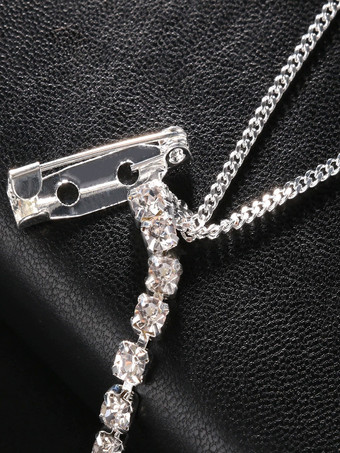 ウェディングステートメントネックレス シルバー ボヘミアン ラインストーン ガールズ