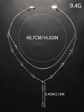 ウェディングステートメントネックレス シルバー ボヘミアン ラインストーン ガールズ