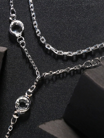 ウェディングステートメントネックレス シルバー ボヘミアン ラインストーン ガールズ