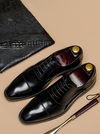 メンズドレスシューズ レザー ポインテッドトゥ レースアップ ローヒール ダービーシューズ