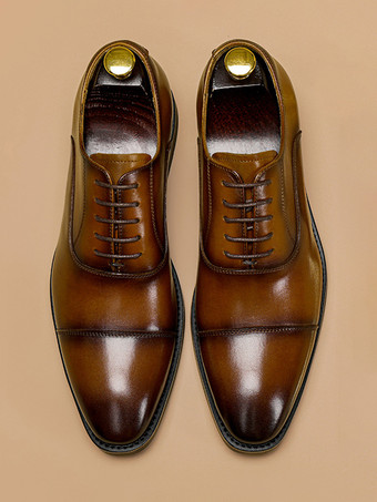 メンズドレスシューズ レザー ポインテッドトゥ レースアップ ローヒール ダービーシューズ