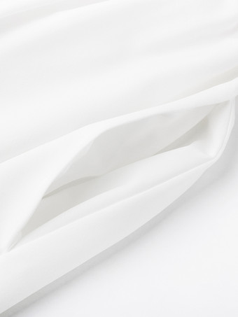 フリルトリム付きホワイトオフショルダーミニドレス 2025