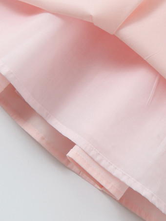 ソフトピンクのオフショルダーミニドレス（パフスリーブ付き）2025