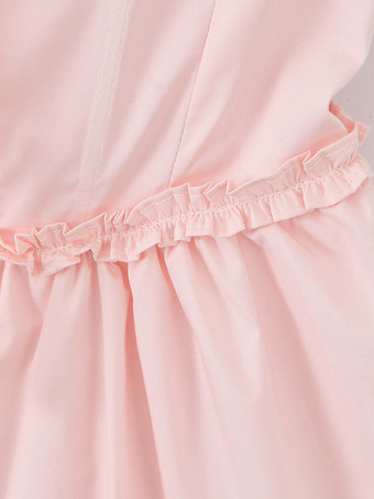 ソフトピンクのオフショルダーミニドレス（パフスリーブ付き）2025