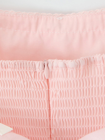 ソフトピンクのオフショルダーミニドレス（パフスリーブ付き）2025