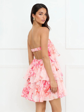 2025年夏のイベントにぴったりな花柄ティアードミニドレス