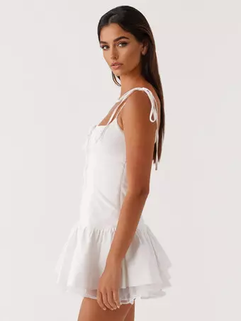 fitted lace wedding dress Juniper Lace Trim Satin Midi Slip Dress • Shop American Threads Online Yellow / S main image 1