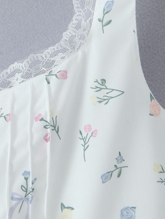 2025年夏向けフローラルプリントのハートネックラインAラインミディドレス