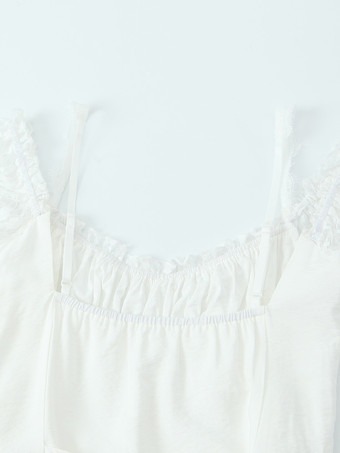 レース半袖ミニドレス（ホワイト）2025