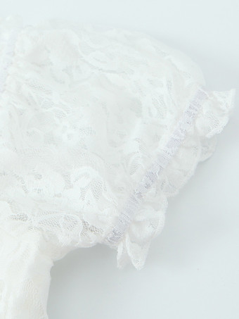 レース半袖ミニドレス（ホワイト）2025