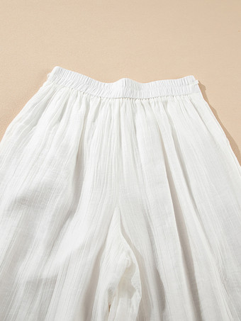 オフホワイト パラッツォパンツ（ウエスト調節可能）2025