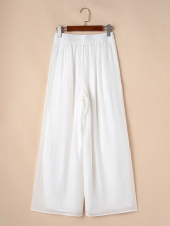 オフホワイト パラッツォパンツ（ウエスト調節可能）2025