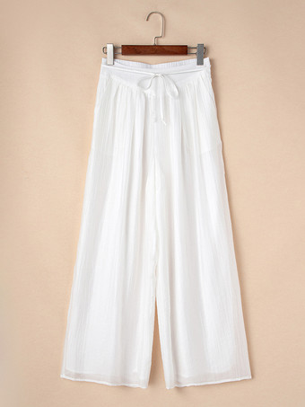 オフホワイト パラッツォパンツ（ウエスト調節可能）2025