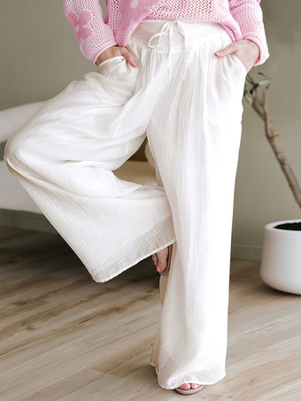 オフホワイト パラッツォパンツ（ウエスト調節可能）2025