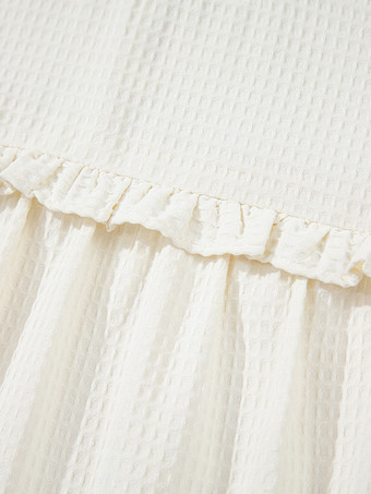 2025年夏向けフリル付きフラッタースリーブブラウス