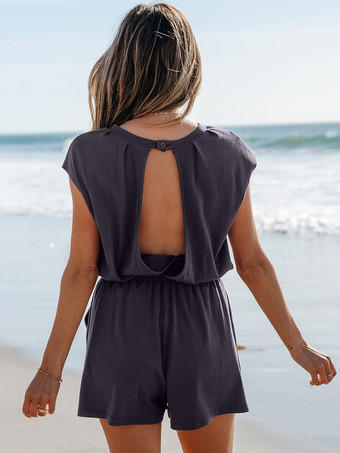 2025年夏向け、バックレスのドローストリングロンパース