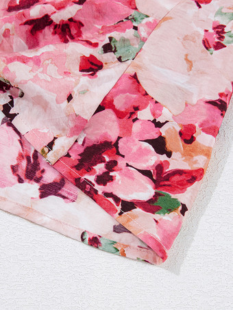 2025年夏向け花柄オープンバックノースリーブトップス