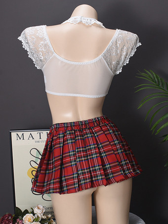 セクシーな女子高生コスチューム レディース Tバックトップ スカート ランジェリー