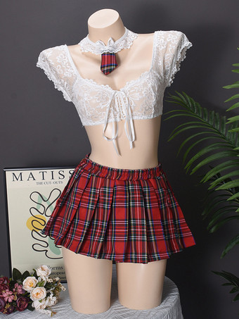 セクシーな女子高生コスチューム レディース Tバックトップ スカート ランジェリー