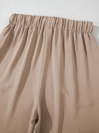 ノースリーブトップスとワイドレッグパンツの夏ツーピースコーデセット 2025