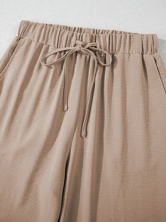 ノースリーブトップスとワイドレッグパンツの夏ツーピースコーデセット 2025