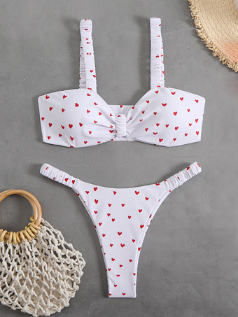 2025年夏のビーチにぴったりのプリントビキニツーピース水着