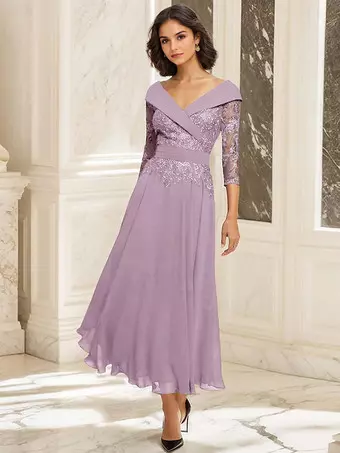 strapless open back dress Grape Half Sleeves Mother of The Bride Dresses with Lace Appliques main image 0