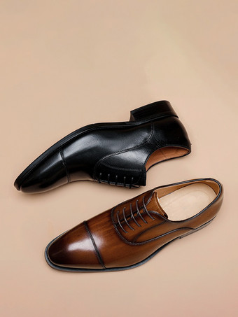 メンズドレスシューズ レザーポインテッドトゥフォーマルダービーシューズ オフィスやプロムに最適