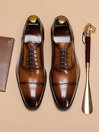 メンズドレスシューズ レザーポインテッドトゥフォーマルダービーシューズ オフィスやプロムに最適