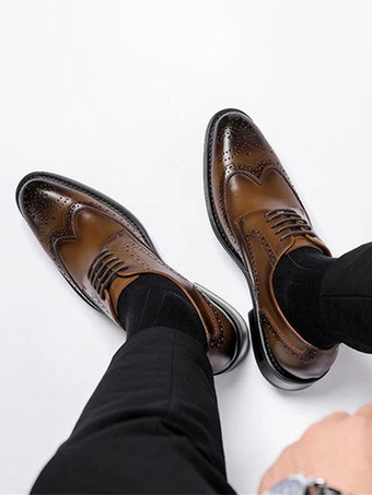 メンズドレスシューズ フォーマル ビジネス クラシック レースアップ ウィングチップ オックスフォードシューズ