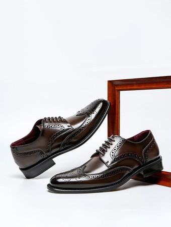 メンズドレスシューズ フォーマル ビジネス クラシック レースアップ ウィングチップ オックスフォードシューズ