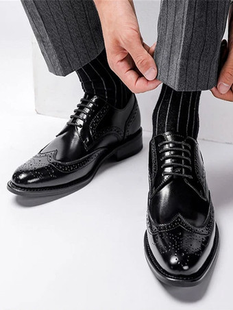 メンズドレスシューズ フォーマル ビジネス クラシック レースアップ ウィングチップ オックスフォードシューズ