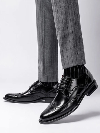 メンズドレスシューズ フォーマル ビジネス クラシック レースアップ ウィングチップ オックスフォードシューズ