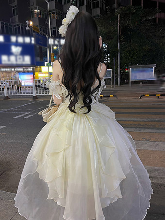 スウィートヒメ ウェディングロリータドレス ノースリーブ フリル ピンク ロリータドレス デイリーカジュアル ウェディングドレス