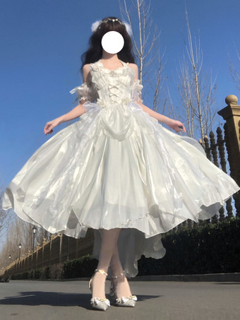 スウィートヒメ ウェディングロリータドレス ノースリーブ フリル ピンク ロリータドレス デイリーカジュアル ウェディングドレス