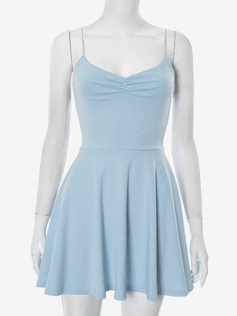 2025年夏向け無地ミニスリップドレス